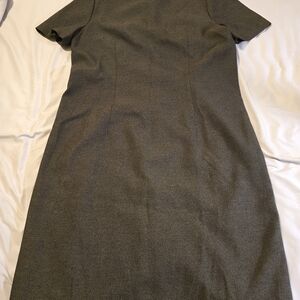 Vintage Henry Lee Charcoal Grey Sheath Dress Made in USA Size 8